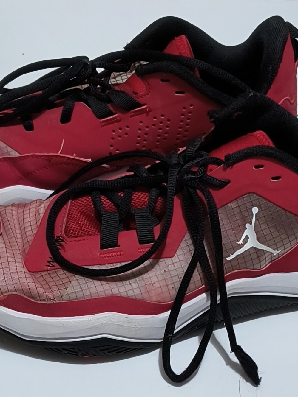 Nike Kids Red and Black Jordan Basketball Sneakers